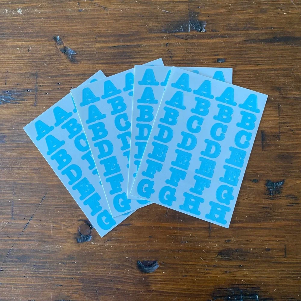 Creative Memories Light Blue Alphabet Sticker Sheets Lot of 4 Scrapbooking Craft